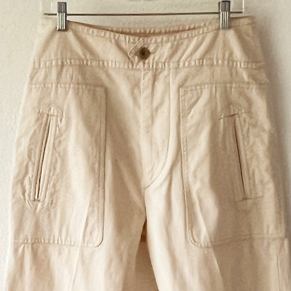 ISABEL MARANT ÉTOILE Raluni High-Rise Cotton-Blend Trousers Beige Size 8 - Picture 7 of 16